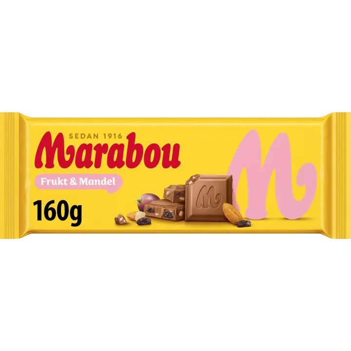 Marabou šokolaad puuvilja ja mandlitega 160 g