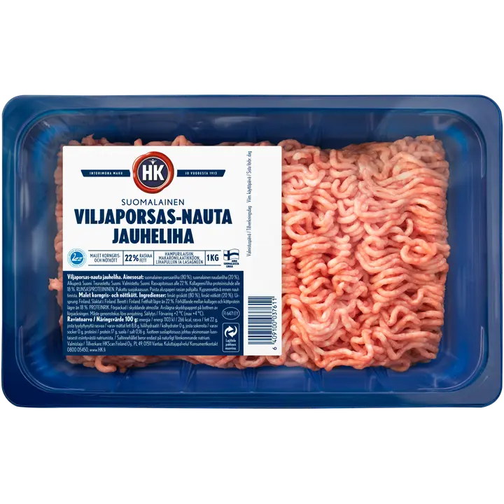 HK Viljaporsas- Nauta jauheliha 22% 1 kg