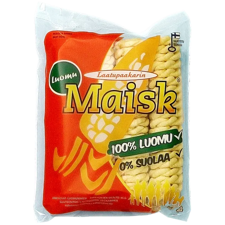 Laatupaakarin Gluteeniton Luomu Maisk maissipatukka 45g