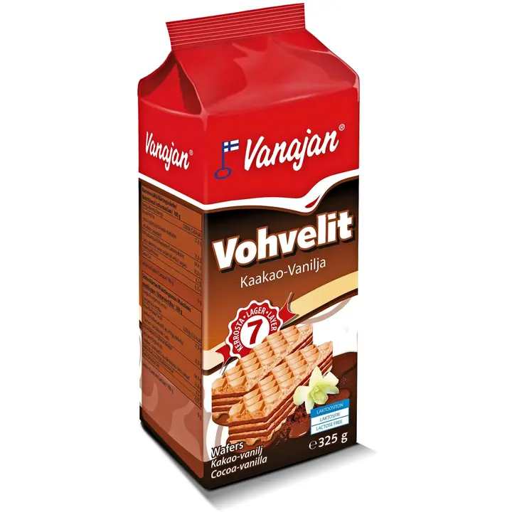 Vanajan Keksit kaakao-vaniljavohveli 325g