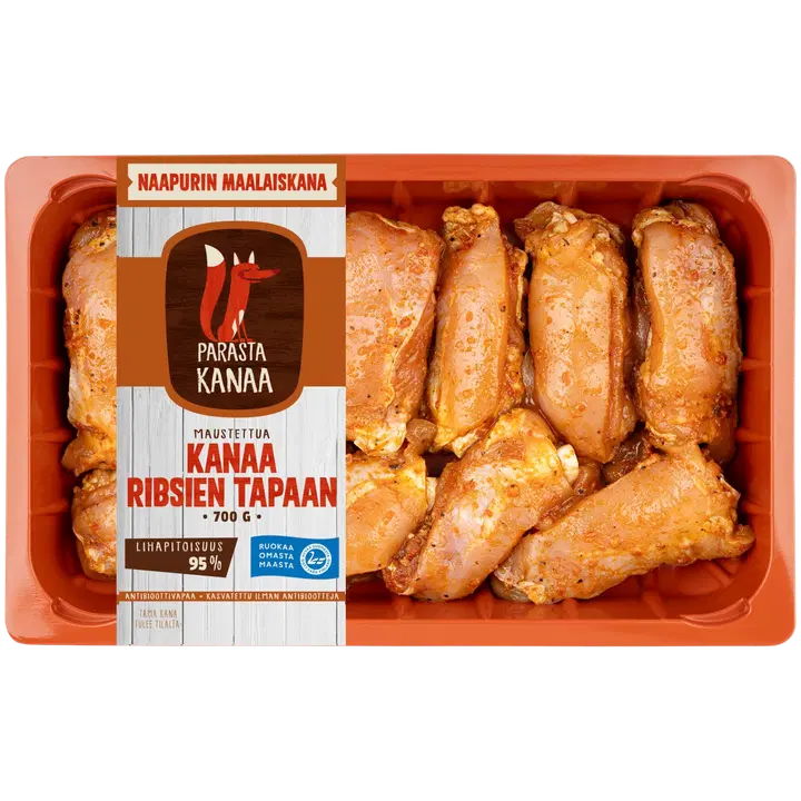 Naapurin Maalaiskanan maustettua kanaa ribsien tapaan 700g