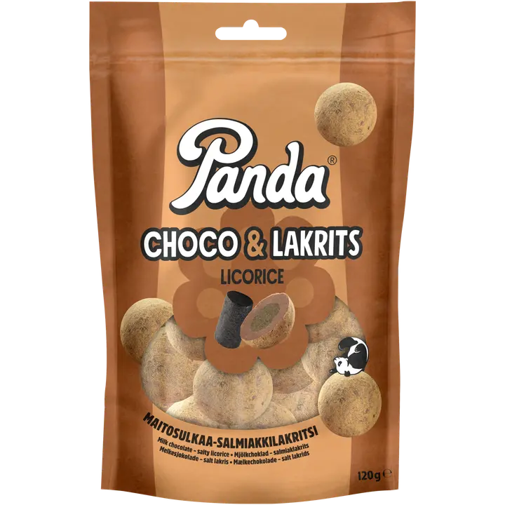 Panda Choco Lakrits suklaa lakritsi 120g