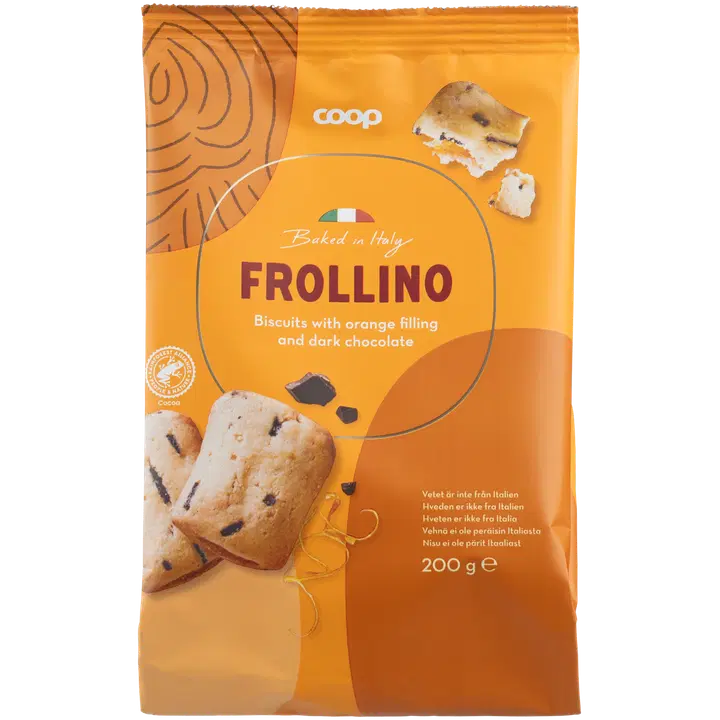 Coop apelsinitäidise 37 % ja tumeda šokolaadiga 3% küpsised 200g