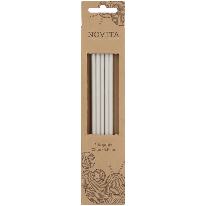 Novita Sukkapuikot 20cm - 5 mm harmaa