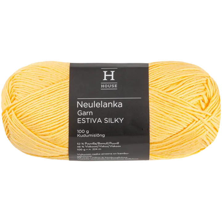 House lanka bambuviskoosi-puuvillasekoite Estiva Silky 100 g Light yellow 215