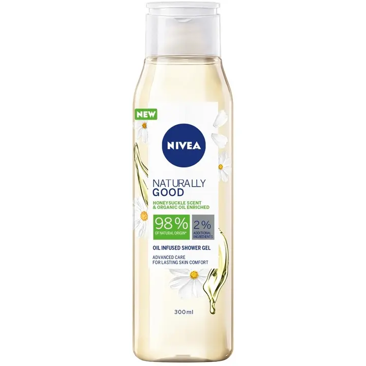 NIVEA 300ml Naturally Good Honeysuckle Shower Gel -suihkugeeli