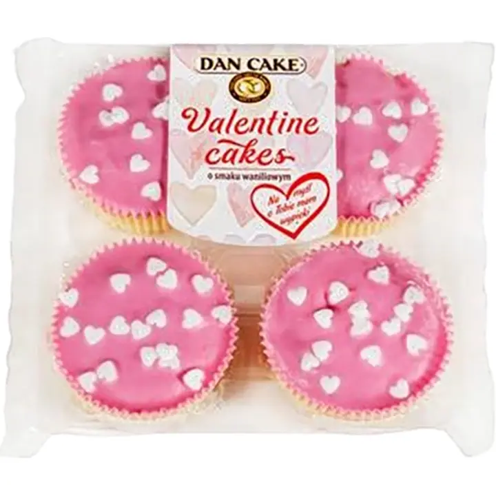 Dan Cake Ystävänpäivä vaniljaminikakku 4 kpl /240 g