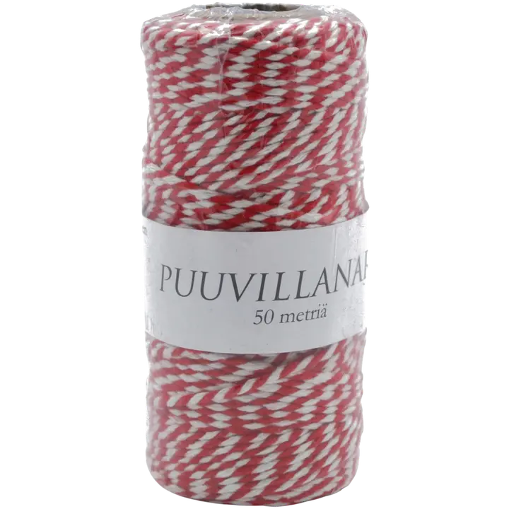 J.K. Primeco Puuvillanaru puna-valko 50m