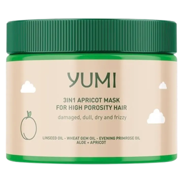 Yumi 3in1 rakennepaikkaava hiusnaamio aprikoosi 300 ml huokoisille ja vaurioituneille hiuksille