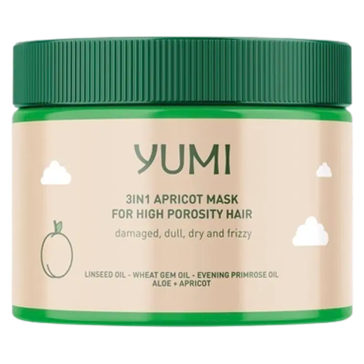 Yumi 3in1 rakennepaikkaava hiusnaamio aprikoosi 300 ml huokoisille ja vaurioituneille hiuksille