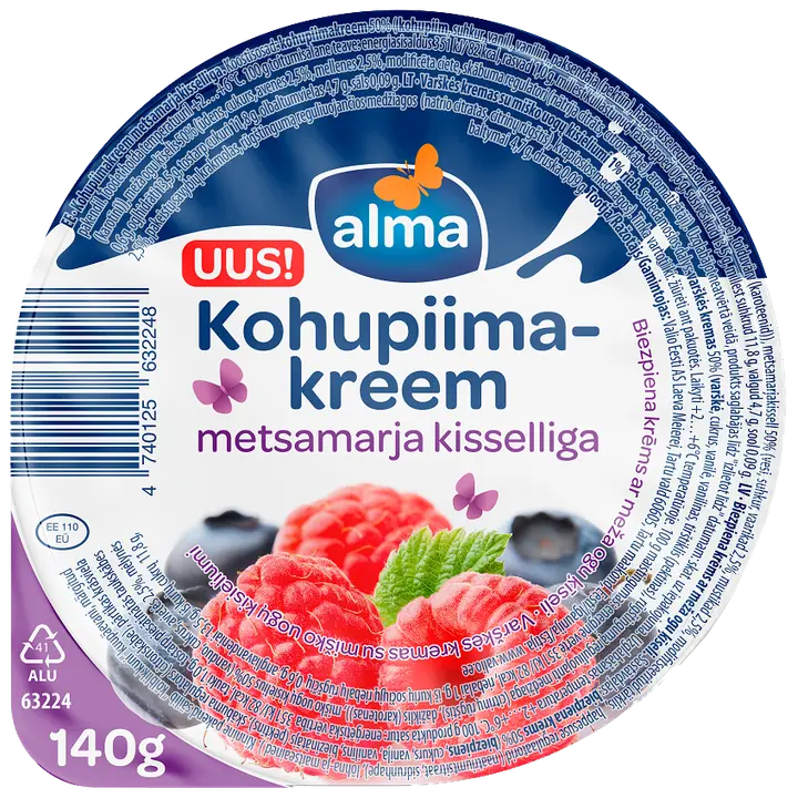 Alma Metsamarjakisselliga kohupiimakreem, 140 g