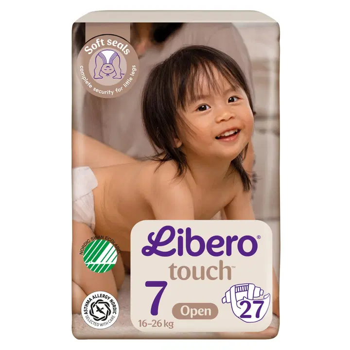 LIBERO Touch teippivaippa koko 7, 27 kpl, 16-26 kg