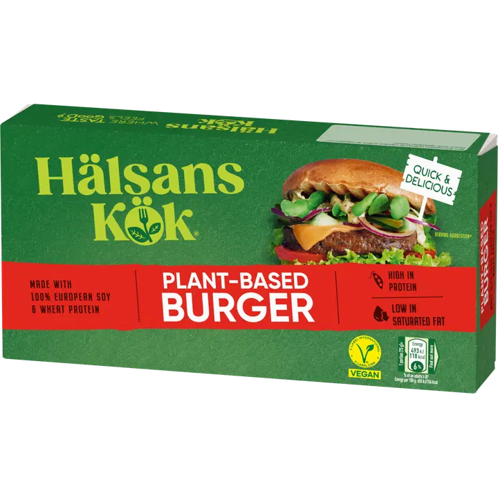 Hälsans Kök 300g Kasvispihvi valmistettu soija- ja vehnäproteiinista