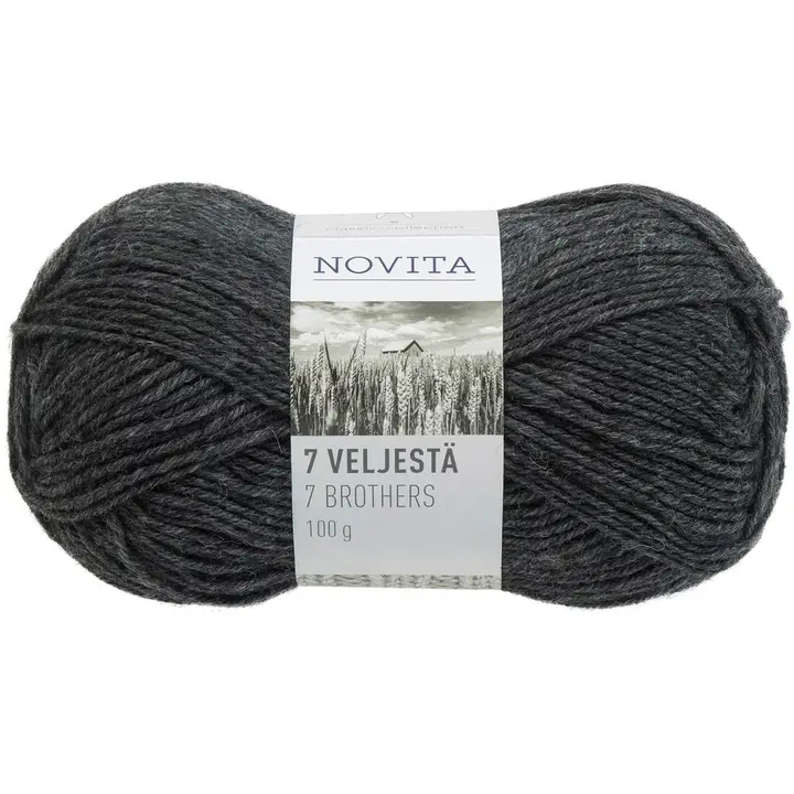 Novita 7 veljestä 100g grafiitti 044