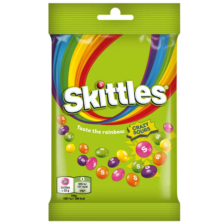 Skittles Crazy Sours hapud dražeed 95g