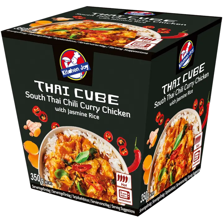 350g Kitchen Joy South Thai Chili Curry kanaa ja jasmiiniriisiä, pakasteateria