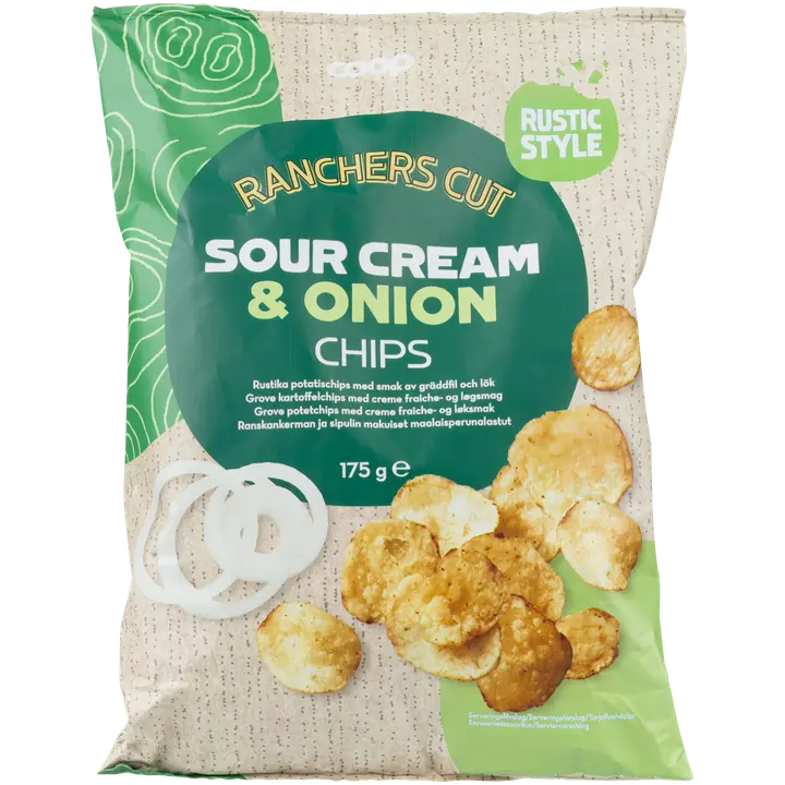 Coop kartulilaastud hapukoore- ja sibulamaitselised 175g