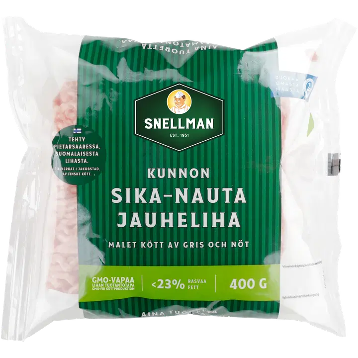 Snellman Kunnon sika-nauta jauheliha 23 % 400 g
