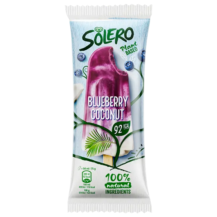 Solero Blueberry Coconut pulgajäätis 84ml/75g