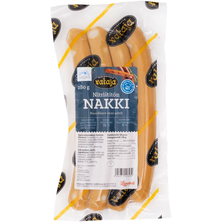 Vataja Nitriititön nakki allergiatunnus 280g
