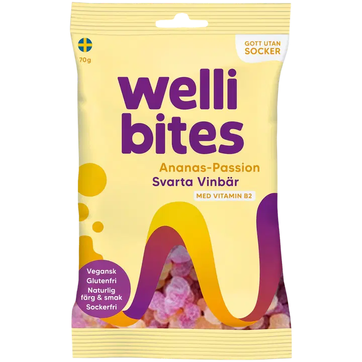 Wellibites Ananas-Passion&Mustaherukka 70g