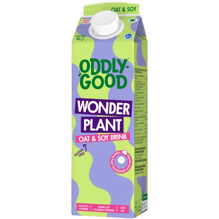 Oddlygood® Wonder Plant kaura-soijajuoma 1 l UHT gluteeniton