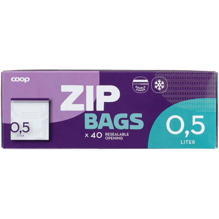 Coop uudelleensuljettavat pussit 0,5 l 40 kpl