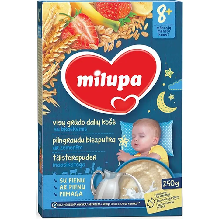 Milupa HEA UNE täisterapuder maasika-banaani 8+ 250 g