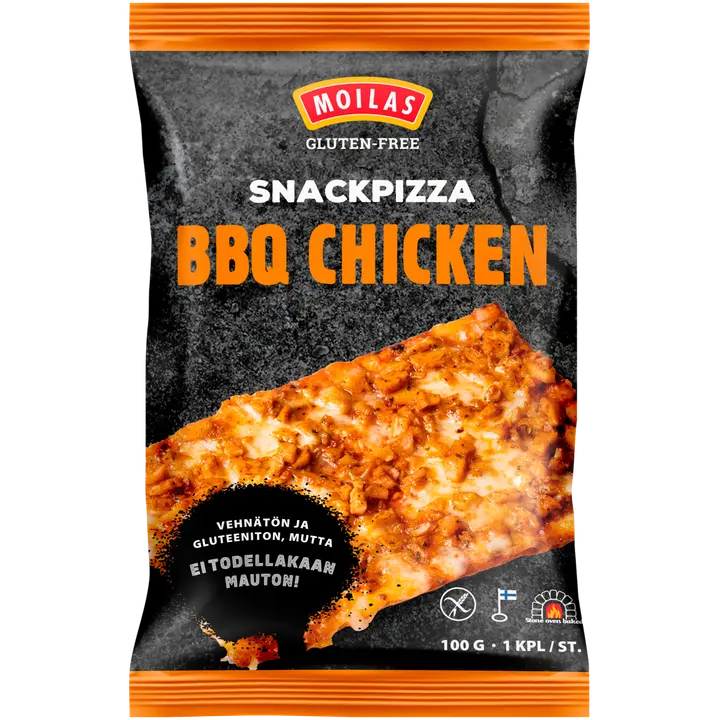 Moilas Gluten-Free Snackpizza BBQ Chicken 100 g esipaistettu pakaste