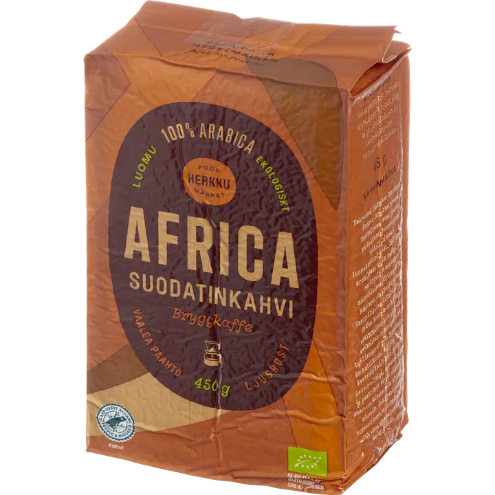 Herkku Luomu Africa Suodatinkahvi 450 g vaalea paahto