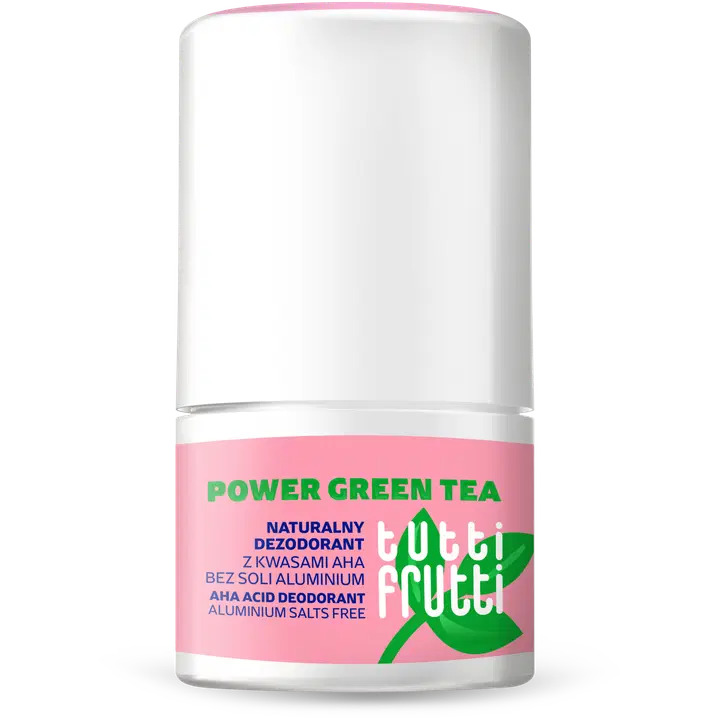 TUTTI FRUTTI Alumiinivapaa deodorantti POWER GREEN TEA and AHAs almond, shikimic, lactic 50ml