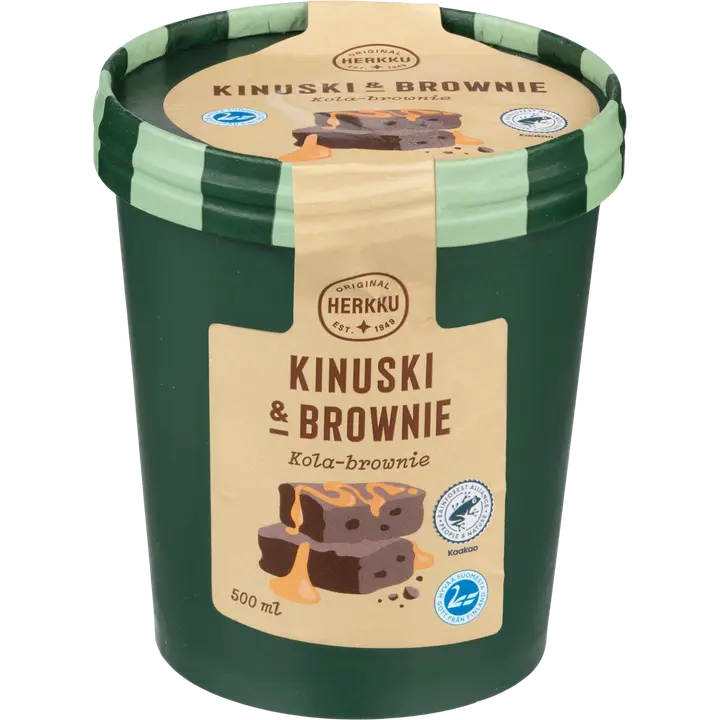 Herkku kermajäätelö kinuski-brownie 500 ml