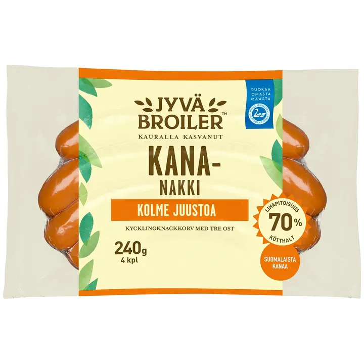 Jyväbroiler Kolme Juustoa Kananakki 240g