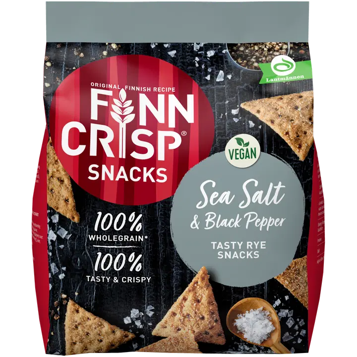 Finn Crisp täistera rukkisnäkid meresoola ja musta pipraga 150g