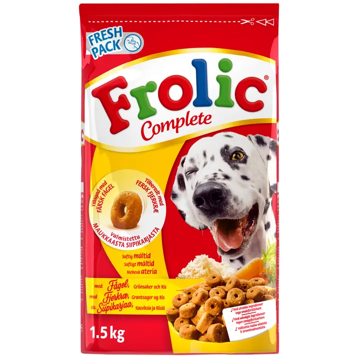Frolic Complete Siipikarjaa, kasviksia ja riisiä 1,5kg