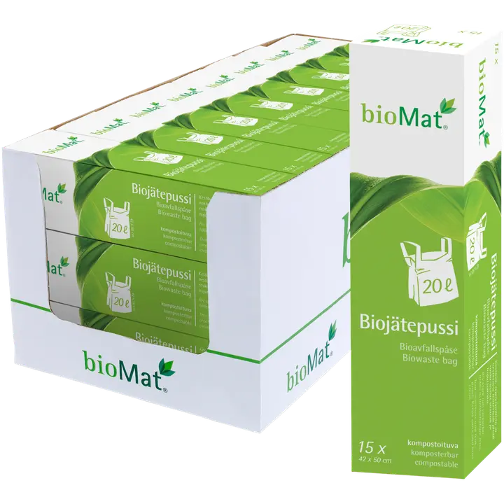 bioMat®Biojätepussi 20L 420x500mm 15kpl/rll