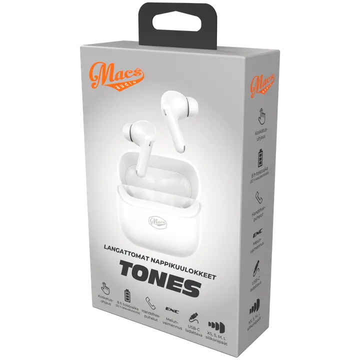 Nööpkõrvaklapid Macs Tones valge