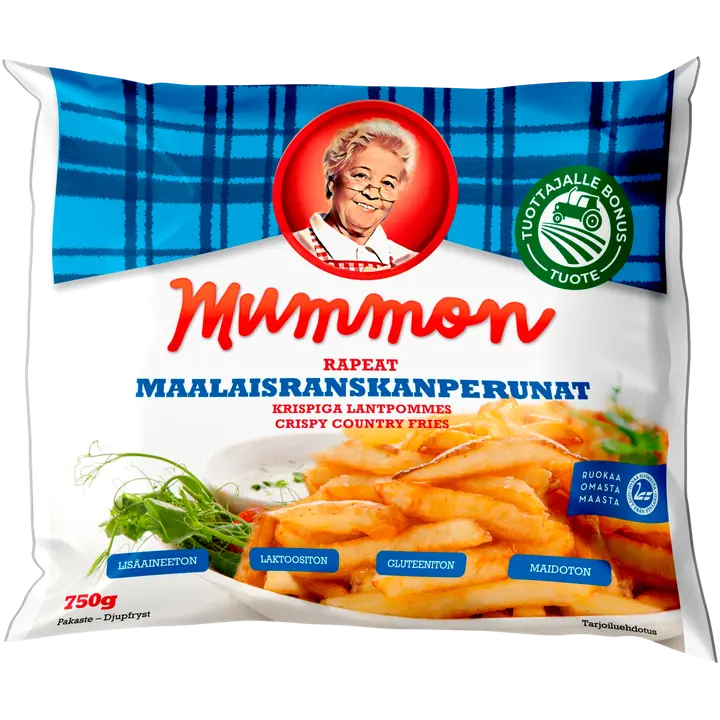 Mummon 750g rapeat kuorelliset maalaisranskanperunat pakaste