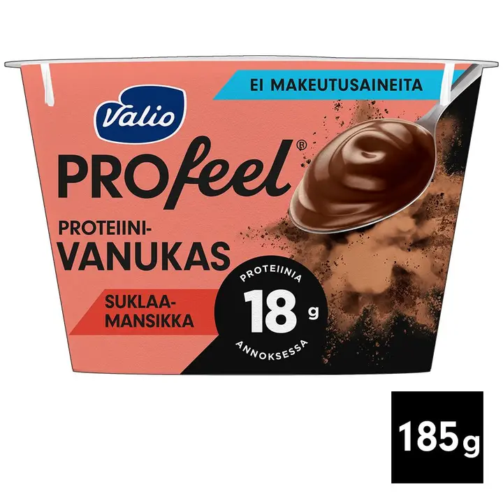 Valio PROfeel® proteiinivanukas 185 g suklaa-mansikka makeutusaineeton laktoositon