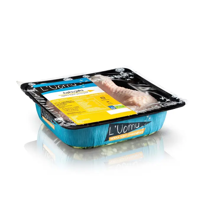 L'Uomu Nokka n. 530g Juoksujalka, luomubroilerin koipireisi luomukana