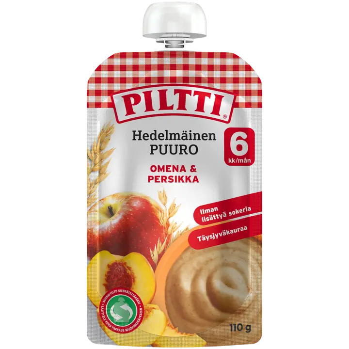 Piltti 110g Hedelmäinen Puuro Omena-persikka 6kk annospussi