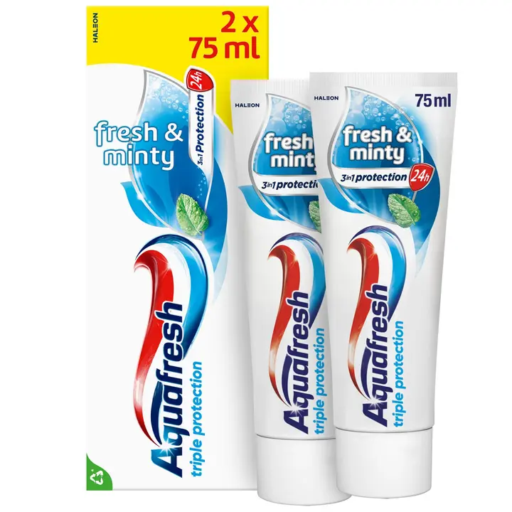 Aquafresh Fresh & Minty hammastahna 2x75ml