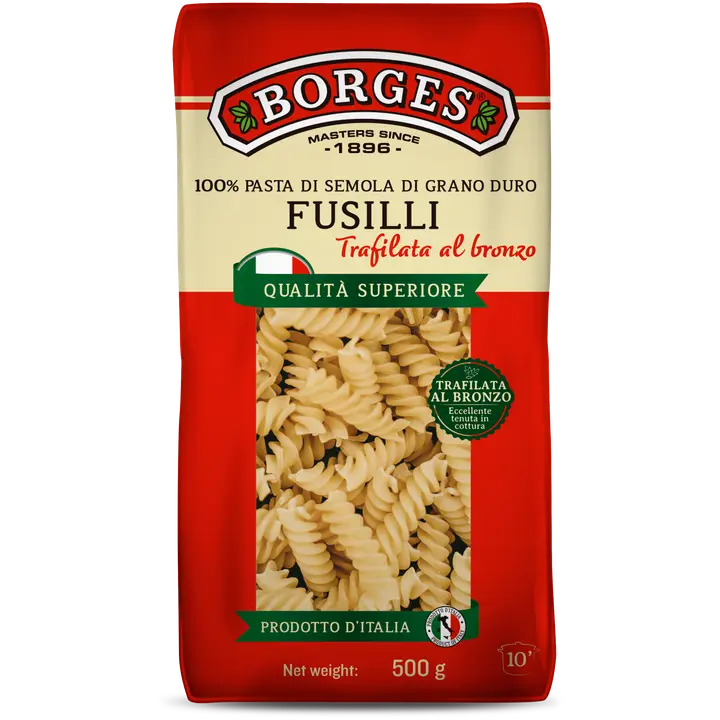 Borges pasta fusilli durumnisujahust borges 500g