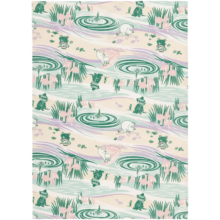 Moomin Arabia keittiöpyyhe 50x70 Rantapäivä GOTS