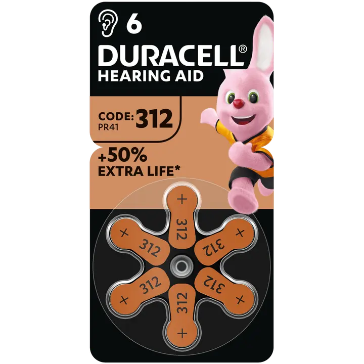 Duracell kuulolaiteparisto 312 6kpl