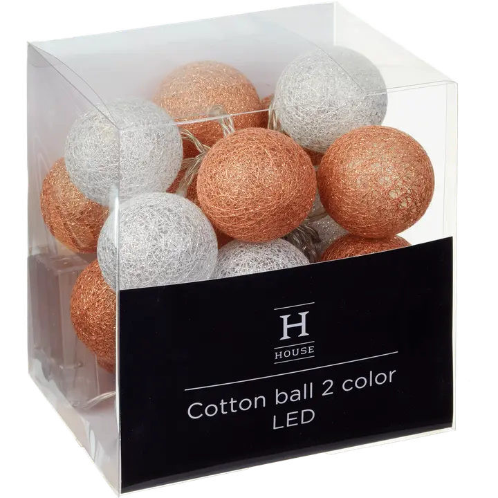 Valguskett Cottonball 2 värvi, patareid 3xAA(ei sisaldu)