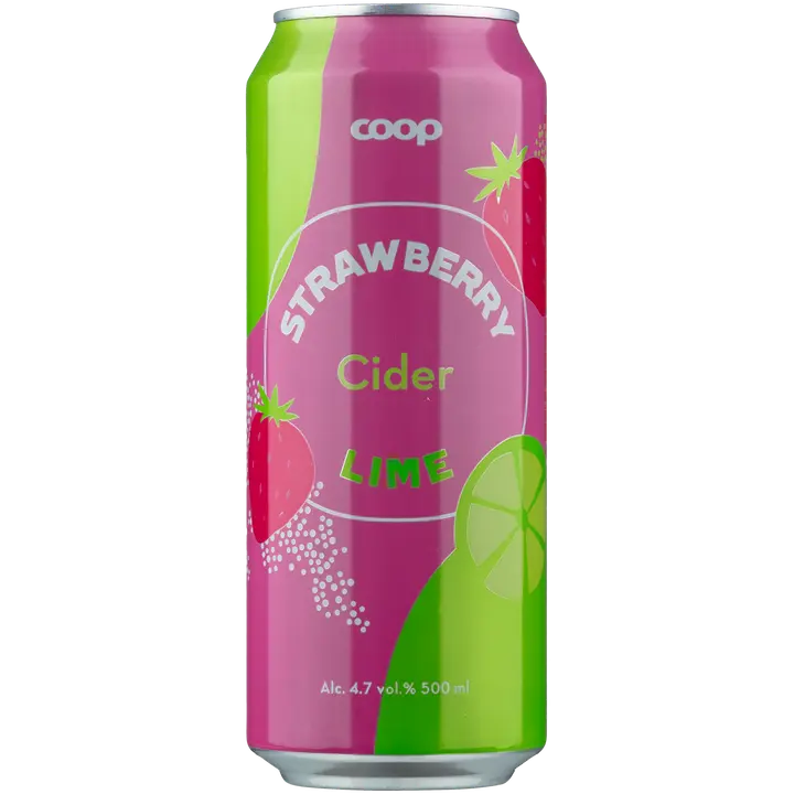 Coop mansikka-limesiideri 4,7% 0,5 l tlk