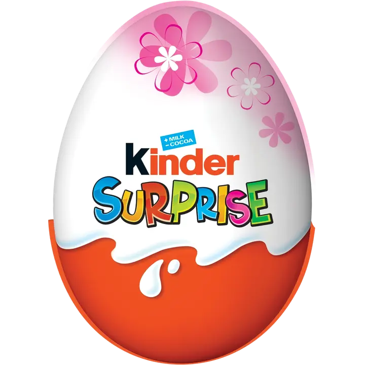 Kinder Surprise maitosuklaahahmo maitoisalla sisäpinnalla pinkki. sisältää lelun 20g