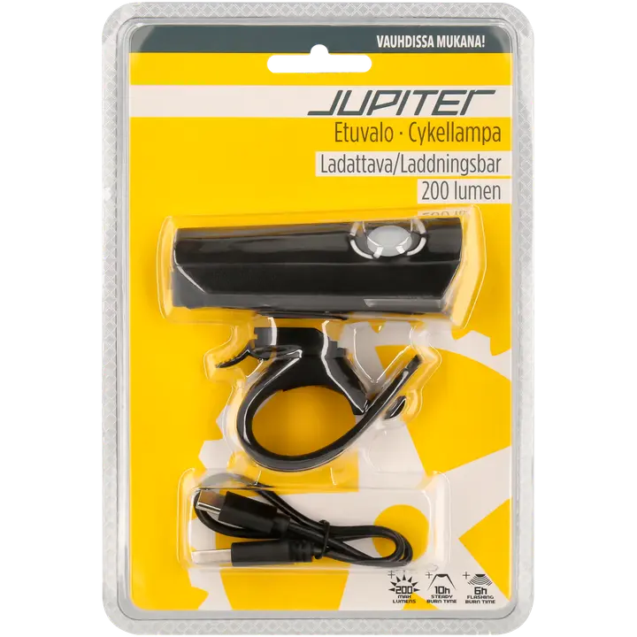 Jupiter polkupyörän etuvalo 200 lm 900 mAh, ladattava