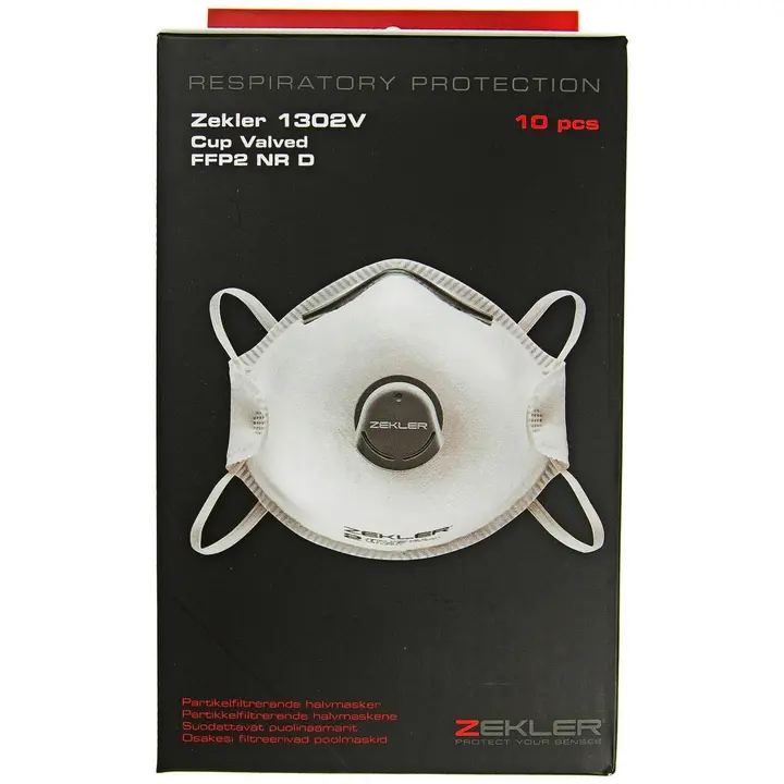 Zekler 1302-P2V hengityssuojain venttiilillä 10kpl